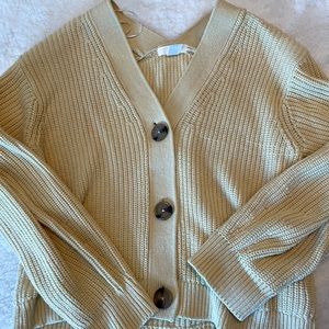 H&M XS Women’s Cream/Yellow Chunky Cropped Cardigan